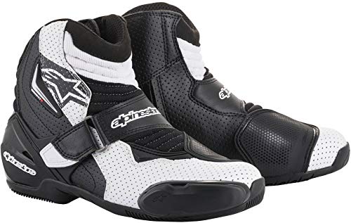 Alpinestars SMX-1 R Vented - Botas de Motorista, Color Blanco y Negro, Talla 40
