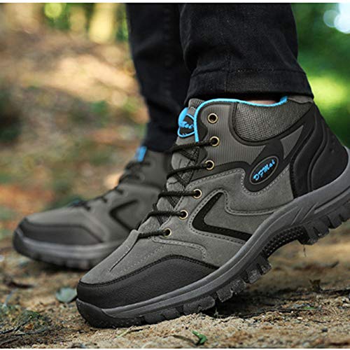 Alta Ayuda Zapatos Impermeables De Senderismo Deslizamiento Resistente Al Desgaste para Hombre Enviar Calcetines Gris 40 EU