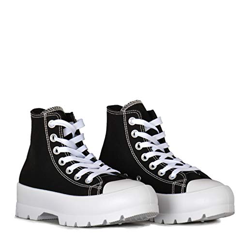 Altamoda Zapatillas de Lona con Plataforma para Mujer Blancas de Moda (39)