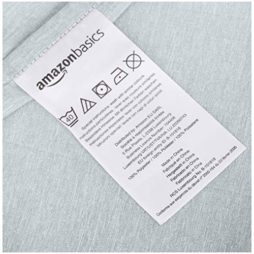 Amazon Basics - Funda de almohada de microfibra, juego de 2 unidades, 50 x 80 cm - Azul (Cool Aqua)