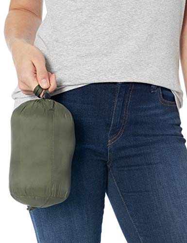 Amazon Essentials - Chaqueta acolchada con capucha para mujer, plegable, ligera y resistente al agua, Verde (olive), US M (EU M - L)