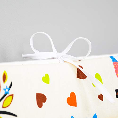 AMI Lian® Protector de cama nido – Protector de cabeza cuna 420 x 30 cm, 360 x 30 cm, 180 x 30 cm Cama Cuna Baby Protector de bordes cama Equipamiento búho Color Crudo/azul grande (360 x 30 cm)