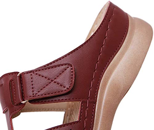 Amitafo Sandalias con Punta Abierta para Mujer Mules de Cuña Cómodos Pantuflas de Antideslizante Moda Plataforma Zapatillas de Verano 40 EU = Etiqueta 41