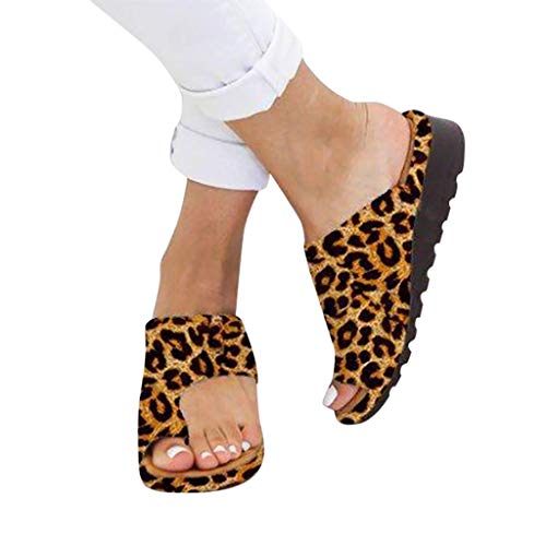 AMYGG Zapatillas de Mujer Vintage Zapatos de Punta Abierta Sandalias de Estilo de Tanga Confort Ortopédicas Originales, Zapatillas Planas de Mujer Chanclas con Punta de Clip de Playa de Verano 39 E