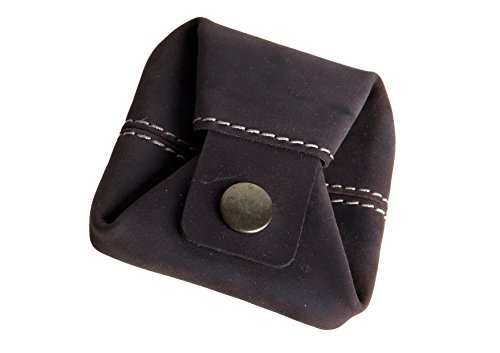 ANDERS Mini monedero de diseño alemán de cuero marrón retro vintage