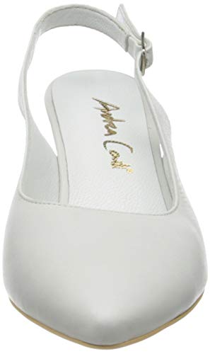 Andrea Conti 1743413, Zapatos de tacón con Punta Cerrada para Mujer, Blanco, 40 EU