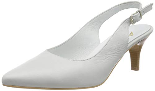 Andrea Conti 1743413, Zapatos de tacón con Punta Cerrada para Mujer, Blanco, 40 EU