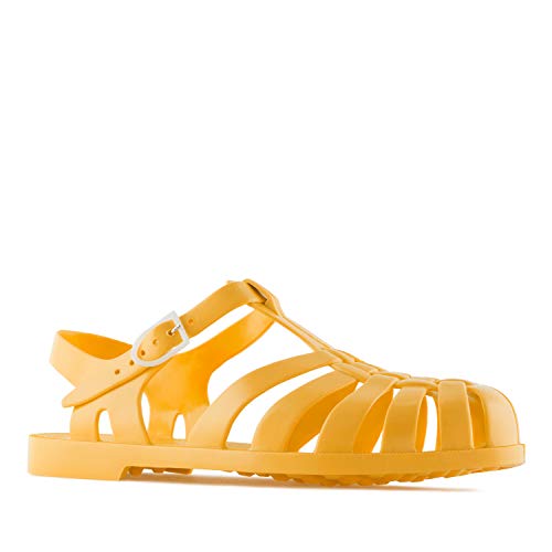 Andres Machado - Sandalias de Verano de Goma Unisex para Mujeres, Hombres y niños - AM188 - cangrejeras con Cierre de Hebilla - Ambar -EU 40