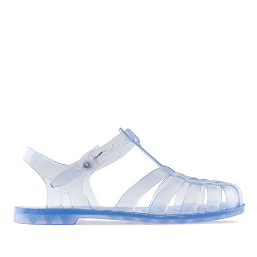 Andres Machado - Sandalias de Verano de Goma Unisex para Mujeres, Hombres y niños - AM188 - cangrejeras con Cierre de Hebilla - Transparente -EU 38