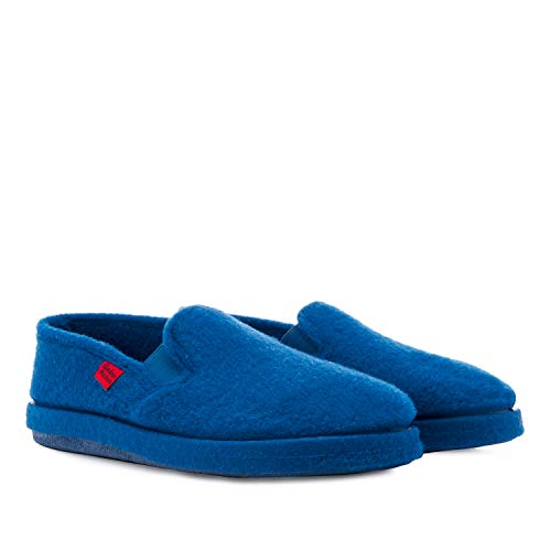 Andres Machado - Zapatillas Cerradas de Estar por casa para Hombre y Mujer - ESAM002- Slippers - para Unisex Adulto - Suela de Goma Vulcanizada Resistentes y Antideslizante - Azulón 33 EU