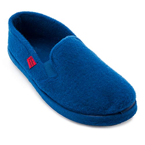 Andres Machado - Zapatillas Cerradas de Estar por casa para Hombre y Mujer - ESAM002- Slippers - para Unisex Adulto - Suela de Goma Vulcanizada Resistentes y Antideslizante - Azulón 33 EU