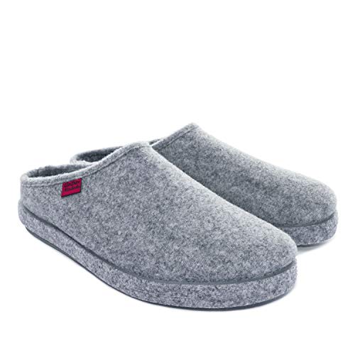 Andres Machado - Zapatillas de Estar por casa para Hombre y Mujer - AM001- Slippers de Invierno - para Unisex Adulto - Suela de Goma Vulcanizada Resistentes y Antideslizante - Gris EU 28
