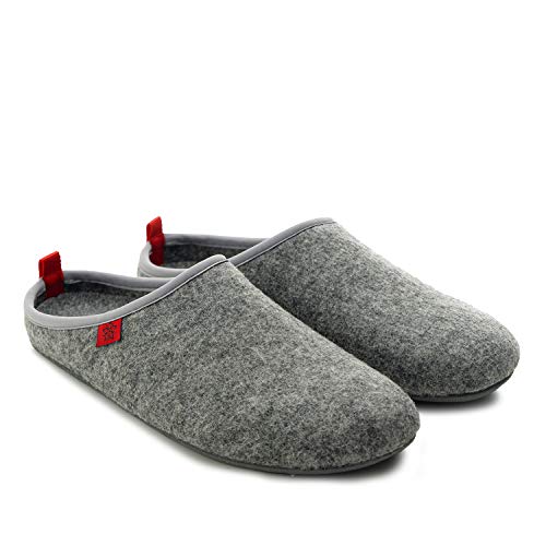 Andres Machado - Zapatillas de Estar por casa para Hombre y Mujer de Invierno - Dynamic- Slippers - para Unisex Adulto - Suela de Goma Vulcanizada Resistente y Antideslizante - Gris EU 41