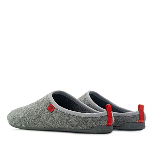 Andres Machado - Zapatillas de Estar por casa para Hombre y Mujer de Invierno - Dynamic- Slippers - para Unisex Adulto - Suela de Goma Vulcanizada Resistente y Antideslizante - Gris EU 41
