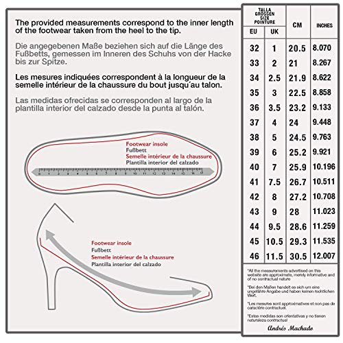 Andres Machado - Zapatos de tacón para Mujer - Tacon de Aguja - ESAM422 - Hora Estilo Retro - Tallas pequeñas, Medianas y Grandes - sin Cordones - Zapato de tacón Charol Negro. EU 45