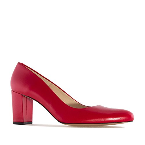 Andres Machado - Zapatos elegantes para mujer/niña - Alba - Zapatos altos con tacón / tacones de piel - Made in Spain - EU 32 hasta 35/42 hasta 45, color Rojo, talla 43 EU