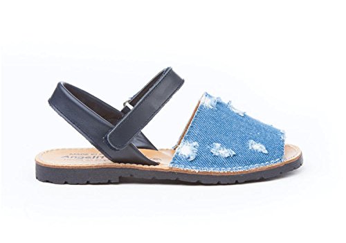 ANGELITOS Sandalias Menorquinas Vaqueras Mod. 212. Calzado infantil Made In Spain. (27, Vaquero- Marino)