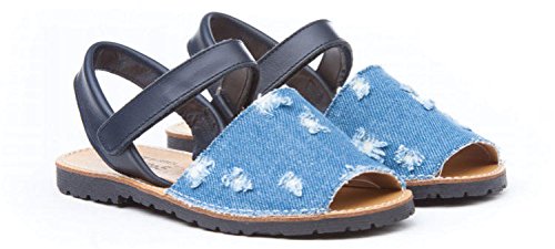 ANGELITOS Sandalias Menorquinas Vaqueras Mod. 212. Calzado infantil Made In Spain. (27, Vaquero- Marino)