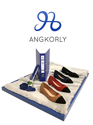 Angkorly - Zapatillas Moda Bailarinas Flexible BCBG Planos Mujer Bicolor Tacón Ancho 2 CM - Azul X-130 T 39