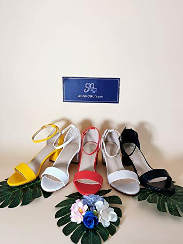 Angkorly - Zapatillas Moda Tacón escarpín Sandalias Glamour La Noche Elegante Mujer Tanga Simple básica Bloque 6 CM - Blanco YU180 T 39