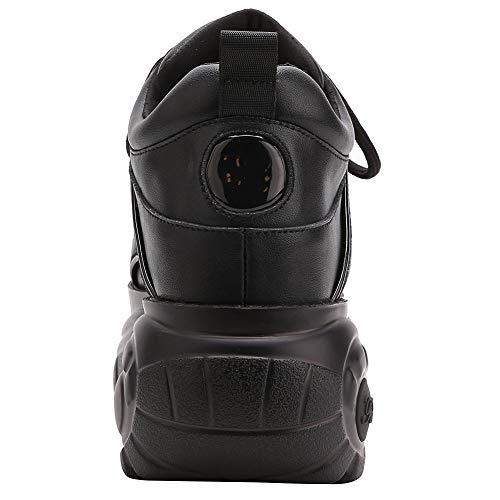 ANUFER Mujer Plataforma Alta con Cordones Casual Zapatos de Deporte Negro SN02920 EU37