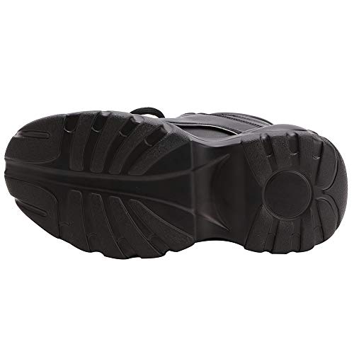 ANUFER Mujer Plataforma Alta con Cordones Casual Zapatos de Deporte Negro SN02920 EU38
