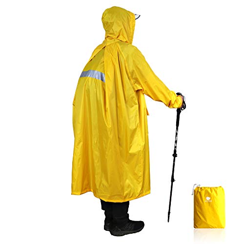 Anyoo Unisex Rain Coat Senderismo Impermeable Empaquetado Impermeable Largo