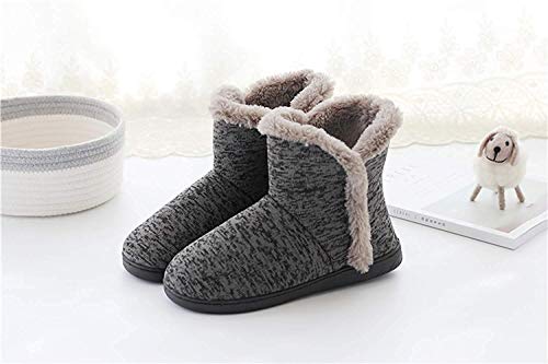 AONEGOLD Zapatillas casa para Unisexo Antideslizante Pantufla Invierno Suaves Peluche Caliente(Gris,41-42 EU)