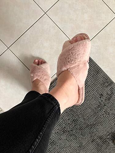 AONEGOLD Zapatillas de Estar por casa de Mujer Zapatos Warmer Peluche Chanclas Pantuflas Interior Cómodas Zapatos Slippers Otoño/Invierno(Rosa,36-37 EU)