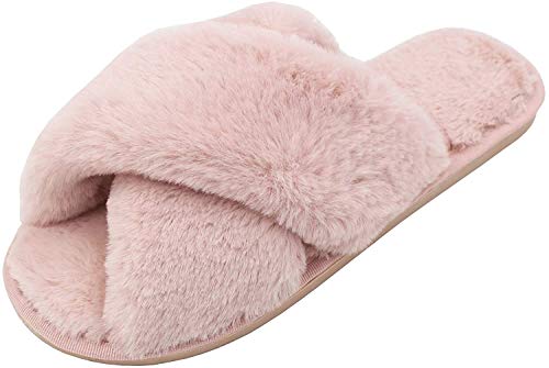 AONEGOLD Zapatillas de Estar por casa de Mujer Zapatos Warmer Peluche Chanclas Pantuflas Interior Cómodas Zapatos Slippers Otoño/Invierno(Rosa,36-37 EU)