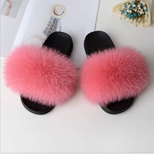 AONEGOLD Zapatillas de Felpa Pantuflas de casa Mujer Invierno Verano Sandalias Slippers Suave Open Toe Chanclas Mullidas (Rosa,36/37 EU)