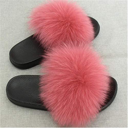 AONEGOLD Zapatillas de Felpa Pantuflas de casa Mujer Invierno Verano Sandalias Slippers Suave Open Toe Chanclas Mullidas (Rosa,36/37 EU)