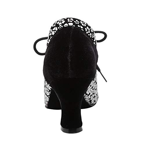 AOQUNFS Zapatos de Baile Latino Mujer Salsa y Bachata de Salon,YCL318-Plateado-4.5,EU 40