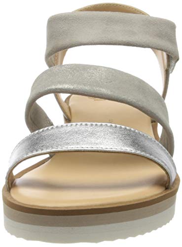 ARA Durban, Sandalias con Plataforma Mujer, Gris Plata Sasso 11, 42.5 EU