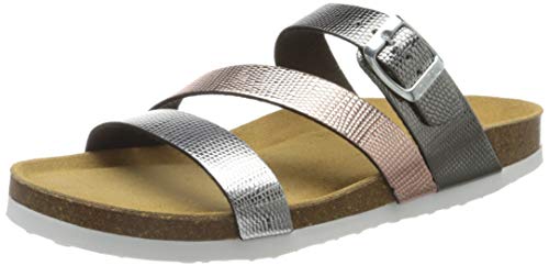 ARA Fidschi, Zuecos Mujer, Multicolor Plata Rosegld Antracita 12, 43 EU