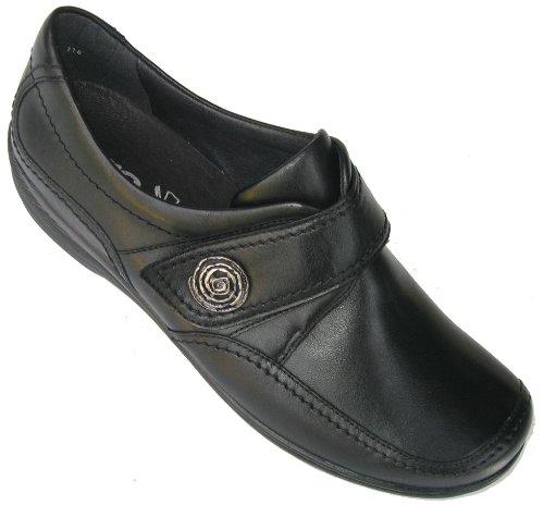 ara Meran-Tr - Zapatillas de estar por casa de cuero para mujer, color negro, talla 37.5
