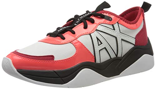 Armani Exchange Chunky Sneakers, Zapatillas para Mujer, Multicolor (Orange+Coral D957), 41 EU