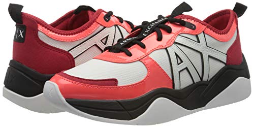 Armani Exchange Chunky Sneakers, Zapatillas para Mujer, Multicolor (Orange+Coral D957), 41 EU