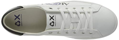 Armani Exchange Mina Cupsole Premium Low Top, Sneaker Mujer, OP.White+Black, 40 EU