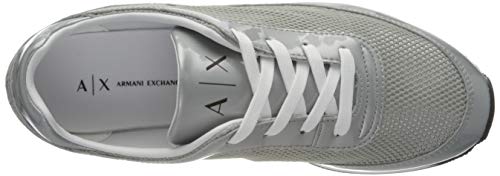 Armani Exchange Platform Sneakers, Zapatillas para Mujer, Plateado (Silver 00077), 41 EU