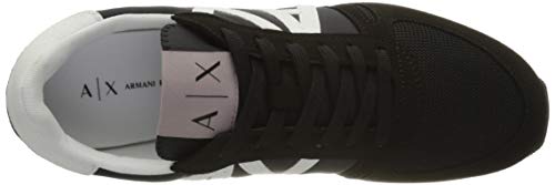 Armani Exchange Retro Running Sneakers, Zapatillas Mujer, Negro (Black+White A120), 36 EU