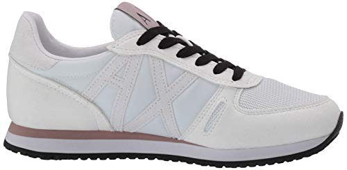 Armani Exchange Retro Running Sneakers, Zapatillas para Mujer, Blanco (Opt White+White A222), 38 EU