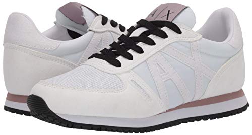 Armani Exchange Retro Running Sneakers, Zapatillas para Mujer, Blanco (Opt White+White A222), 38 EU