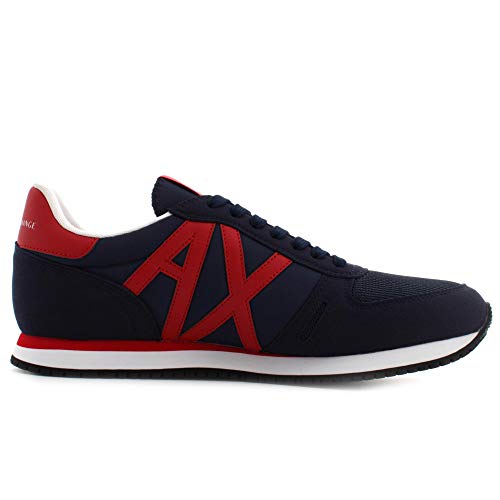 Armani Exchange Rio Retro Running, Zapatillas para Hombre, Indigo Red, 45 EU