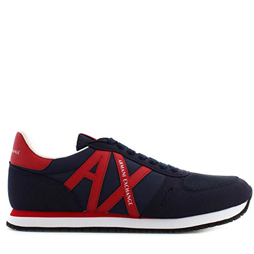 Armani Exchange Rio Retro Running, Zapatillas para Hombre, Indigo Red, 45 EU