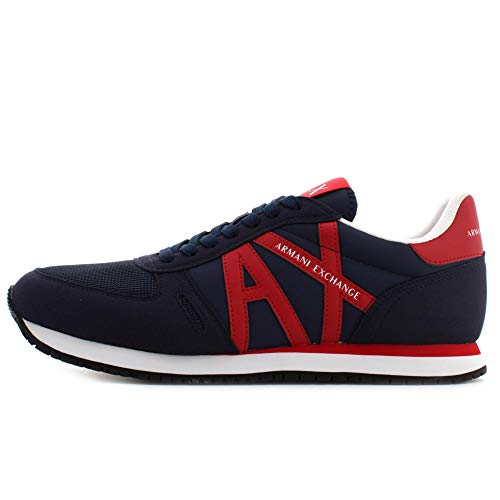 Armani Exchange Rio Retro Running, Zapatillas para Hombre, Indigo Red, 45 EU