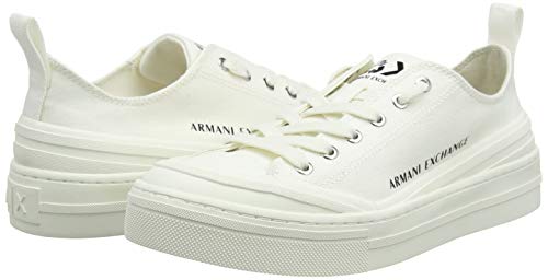 Armani Exchange Sneaker, Zapatillas Mujer, Blanco (Opt White+White A222), 37 EU