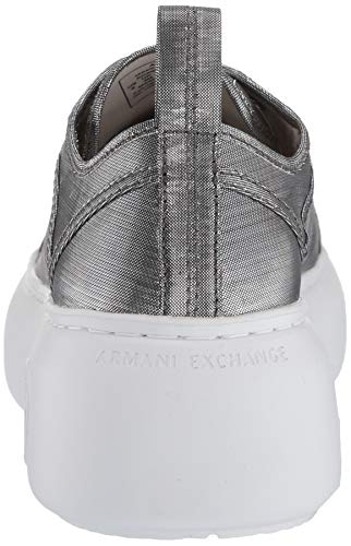 ARMANI EXCHANGE Zapatillas de Deporte para Mujer Color de Tela Brillante Blanco Plata (Numeric_38)