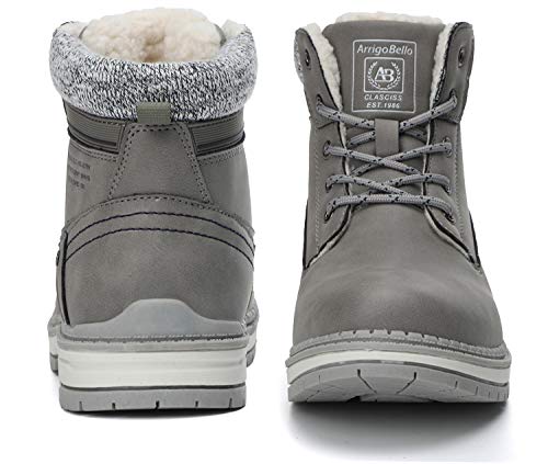 ARRIGO BELLO Botas Mujer Botines Zapatos Invierno Botas de Nieve Cálido Fur Forro Aire Libre Boots Urbano Fiesta Oficina Caminando Senderismo 36-41(37 EU,Gris)