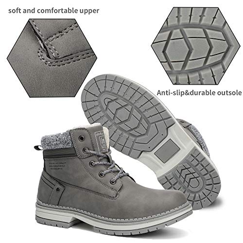 ARRIGO BELLO Botas Mujer Botines Zapatos Invierno Botas de Nieve Cálido Fur Forro Aire Libre Boots Urbano Fiesta Oficina Caminando Senderismo 36-41(37 EU,Gris)